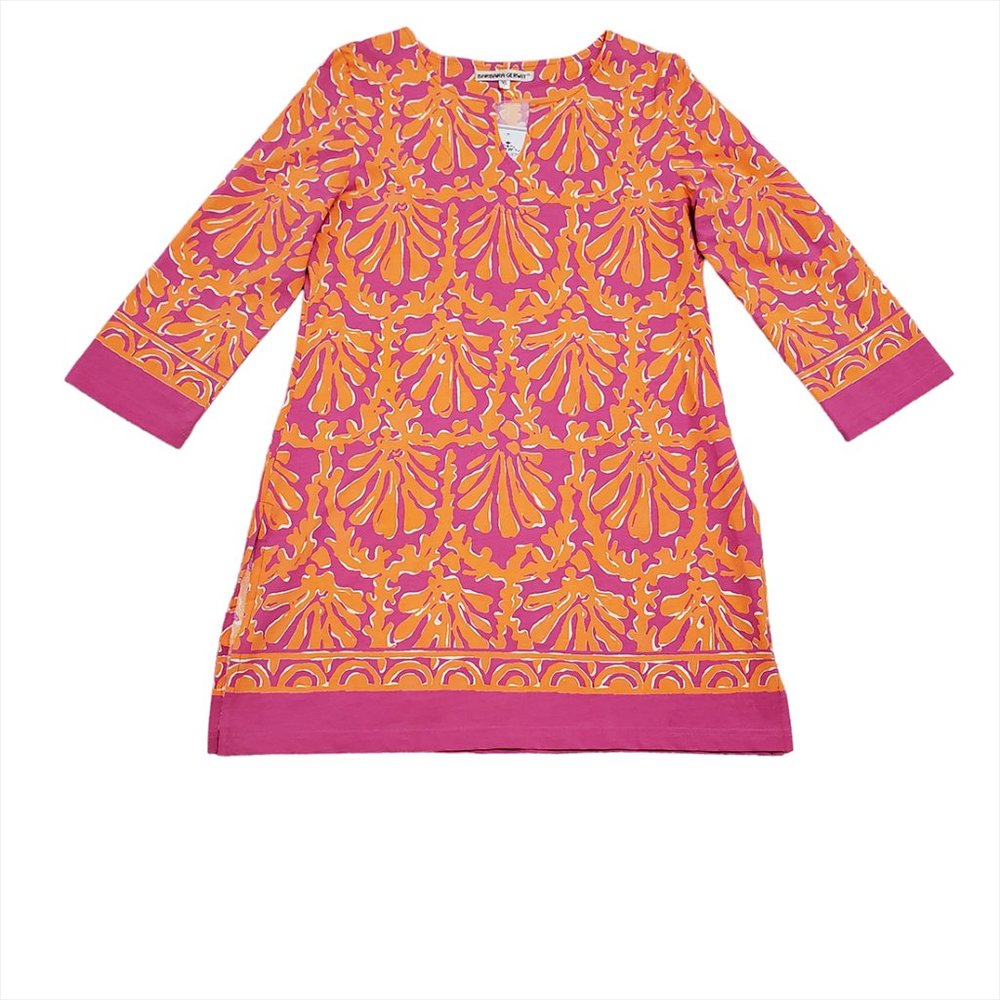 Orange and Pink 3/4 Sleeve Boxy Tunic